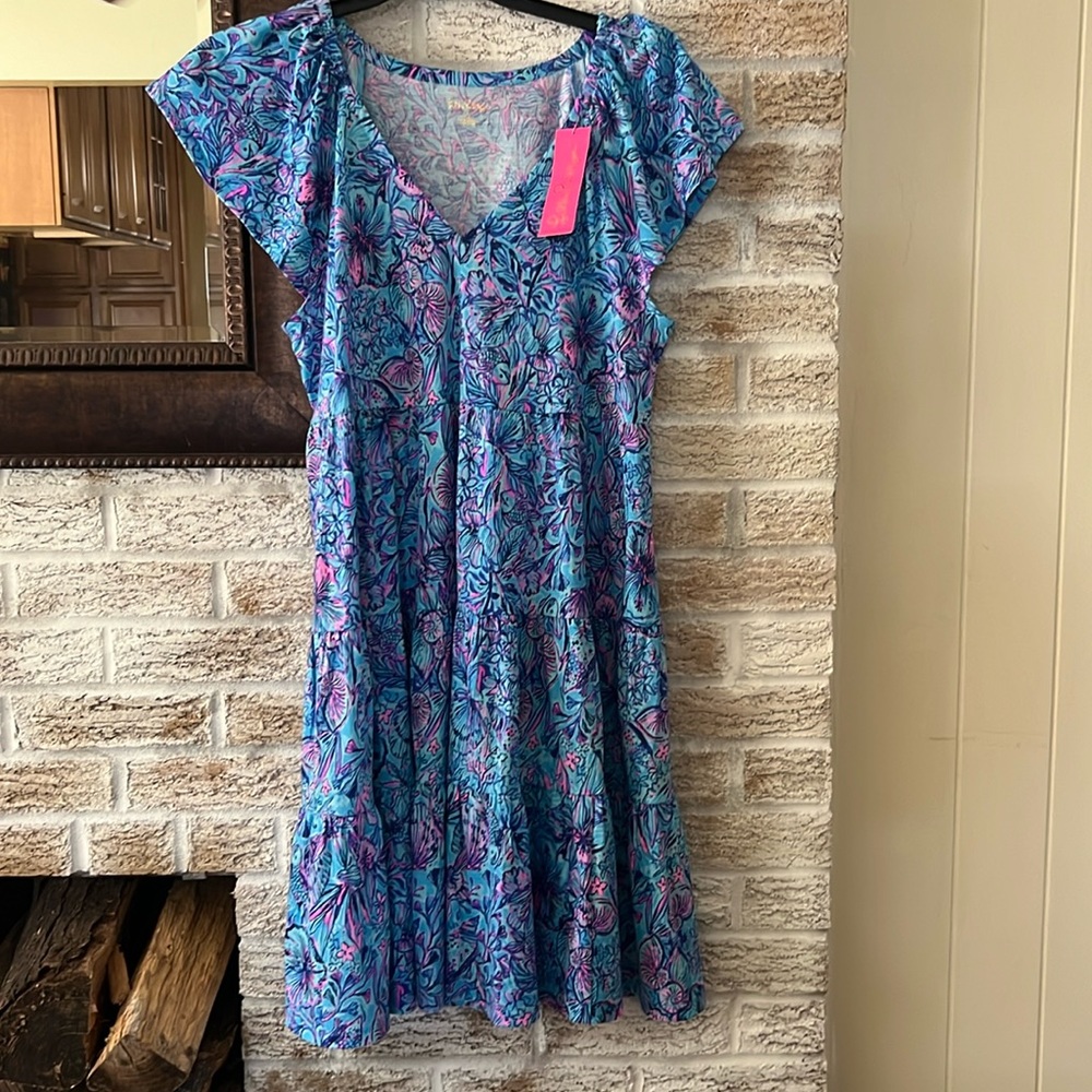 Lilly Pulitzer flutter sleeve dress . Brand new, never worn.Perfect dress